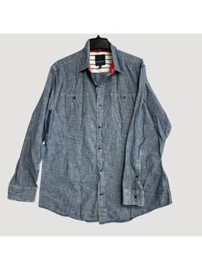 Sperry Top-Sider Men's XL Chambray Button-Up Shirt Long Sleeve Cotton P0322